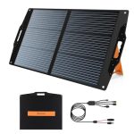 FlexSolar 100W Draagbaar Zonnepaneel opvouwbare set met 20-28 V DC-aansluiting voor krachtcentrales Jackery/Rockpals, draagbaar, met USB-A USB-C QC 3.0 voor noodgevallen buiten, camping, bestelwagen