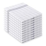 Vaily Theedoeken grijs geruit pak van 10 - 70 x 45 cm van 100% katoen