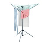 Relaxdays droogmolen, 15 m drooglengte, voor tuin & camping, klapbaar, met voet, wasrek balkon H: 140 cm, zilver