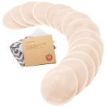 Beste wasbare zoogcompressen Biologische Bamboe Borstkompressen - 14 Wasbare pads + Waszak - Herbruikbare Borstkompressen voor Borstvoeding, Borstvoedingspads voor Moederschap (Bare Beige, L 12cm)