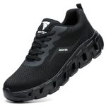Beste veiligheidsschoenen HEOAARG Werkschoenen Heren Dames Veiligheidsschoenen met Stalen Neus, Werkschoenen Licht Safety Shoes Ademend Stalen Neus Schoenen Sneakers, zwart, 40 EU