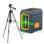 CIGMAN Kruislijnlaser met 90cm statief, 30M DIY zelfnivellerende laserwaterpas, groene kruislijnlaser voor het ophangen van schilderijen, bouwprojecten, inclusief batterij en statief (CM-G01T)