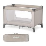 Hauck 604144 Dream’n Play, campingbedje 120 x 60 cm vanaf geboorte tot 15 kg, 3-delig campingbedje met draagtas, kantelbestendig - beige