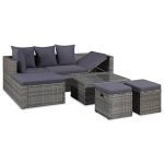 Beste loungeset buiten vidaXL Loungeset Poly Rattan Grijs 14-delig Lounge Set Tuinset Zithoek Tuin