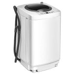 COSTWAY Wasmachine bovenlader, volautomatische campingwasmachine met centrifuge, 3,5 kg, ruimtebesparend, 42,9 x 43,3 x 74,7 cm, 730 rpm, draagbaar, 75 db stil, 7 voorinstellingsmodi, energiebesparend, wit