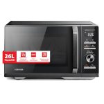 Toshiba 6-in-1 magnetron gecombineerd met AirFry, 26 liter, Chef Defrost, stoomkoken, 10 standen, automatische menu's, magnetron 900 W, grill 1000 W, zwart-MW3-AC26SFI(BK)