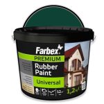 FARBEX Rubberverf Vloeibare Rubber Binnen- en Buitenverf - Waterdichte Elastische Coating voor Dak, Balkon en Gevel - 1,2 kg Groen - Beschermt Tegen Vocht en Weer