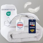 DOWNFOCUS Comfort Dekbed, 220 x 240 cm, 100% katoen, dekbed met donsvulling en veren, Oeko-Tex, RDS-gecertificeerd voor dierenwelzijn, het hele jaar door, donzen dekbed (220 x 240 cm, wit)