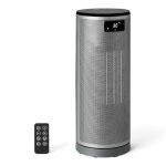 Amazon Basics Ventilatorkachel, Keramische verwarming met PTC-element, 70° oscillatie, 1800W, 40 cm, Grijs