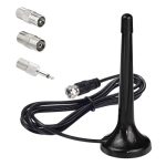 DAB FM-radioantenne met telescopisch ontwerp, magnetische basis, 3 m verlengkabel, draagbare Freeview-antenne voor verbeterde ontvangst, compatibel met tuners, stereoversterkers, thuisbioscoopsystemen