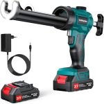 Snoerloos patroonpistool compatibel met Makita 18V, elektrisch siliconenpistool met 2000 mAh, traploze versnellingspook, LED-licht, siliconenspuit op batterijen voor patronen van 300 ml