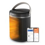 Philips 3000-serie energiezuinige aangesloten ventilatorkachel 2000W, tot 50% energiebesparing met EcoAI, stil 24 db(A), 5 veiligheidsfuncties, 45° oscillatie, donkergrijs (CX3120/01)