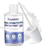 Wansiven Reparatieverf voor muur, badkamerreparatieverf, witte verf repareert snel kleine gebreken aan badkuipen, tegels, meubels, muren, kasten, deuren, 30 ml