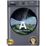 Beste goedkope wasmachine CHiQ CW07123863AX Wasmachine, patrijspoort – 7 kg, energieklasse A, BLDC motor 1200 rpm, stoom- en snelwasmachine, 15 programma's, compact design (60 x 46,5 x 84 cm) – grijs