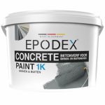EPODEX 1K Betonverf, Buitenverf voor beton, muurverf en buitenvloerverf, UV- en slijtbestendig, Binnen- en buitengebruik zonder permanent water, 1kg (8m² per laag) - Poolwit