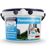 Plid® - Gevelverf wit buiten [WEER & UV-BESTENDIG] - Hoogwaardige verf voor metselwerk, huismuur, beton en kelderwand - sokkelkleur - muurkleur wit 5 l - Made in Germany