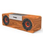 Smalody Houten Bluetooth-luidspreker Soundbox Draadloze draagbare draadloze luidspreker Stereo Mini Outdoor Desk Woonkamer Luidspreker met FM-radio, USB en TF-kaartsleuf