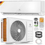 KESSER® Split Unit Airconditioner Set met WiFi en App-Functie | Airco 12000 BTU/h inclusief Montagemateriaal | koelen en verwarmen Airconditioning met afstandsbediening, LCD-display en Timer, Wit
