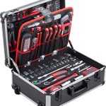 Beste gereedschapskoffer gevuld Meister 8971440 8971480 Gereedschapstrolley, 156-Delig, met Wieltjes, Telescopische Handgreep, Gevuld, Gereedschapskist, Zwart