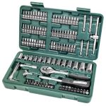 Beste gereedschapset Brüder Mannesmann Werkzeug Brüder Mannesmann M29166 set met dubbele sleutel en bit, 130 stuks, koffer, groen