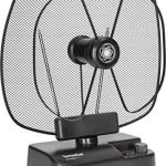 TechniSat DIGITENNE TT2 - richtbare kamerantenne (36 dB full-band versterker-antenne met LTE4-filter voor de ontvangst van DVB-T/-T2, DAB+ en FM-signalen, netschakelaar) zwart