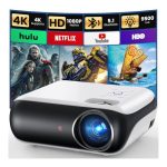 Mini 4K Projector, HAPPRUN Geüpgradede Draagbare Projector met Native 1080P, Bluetooth 5.1 voor Buiten, Compatibel met TV-Stick, Smartphone, Laptop, HDMI, USB