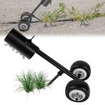 OFFCUP Onkruidtrekker met wielen, voor de tuin, Handmatige verwijderaar, Staande onkruidhaak voor kieren en scheuren, verwijderen tussen tegels, blokken, bestrating en patio (rechte haak)