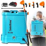SideKing Elektrische Drukspuit 12L, Rugspuit op Accu compatibel met Makita 18V, Telescopische Lans, 5 Sproeikoppen, 5.5 Bar Onkruidspuit voor Tuin, Gazon en Terras (Accu Inbegrepen)