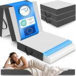 ELONEO Opvouwbaar Matras 1 Persoon, Premium Visco Schuimmatras, 75x200 cm, Dikte: 15 cm, Reisbed voor Kinderen en Volwassenen, Extra Bed voor Volwassenen en Kinderen