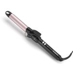 BaByliss 25mm Krultang - Satin Touch Cilinder, 10 Temperatuurinstellingen, Pro Styling Tool met Geïntegreerde Standaard, Zwart & Roze, C325E