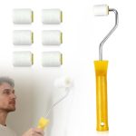 Verfroller klein, 7 stuks verfroller, muurverf met handgrepen, mini-verfrollenset, 2,5 cm, verfrol, verfrol voor meubels, schilderen, renovatie, repareren van randen