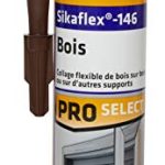 Sika flex-146 hout, bruin, speciale bevestigingslijm voor hout, plamuur voor alle houten en metselwerk, lijmen en afdichten binnen en buiten, 290 ml