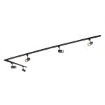 QAZQA - Modern Modern railsysteem zwart met 5 spots 1-fase - Jeana | Slaapkamer | Keuken - Staal Langwerpig - GU10 Geschikt voor LED - Max. 5 x 50 Watt