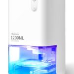 Heelay® 1200ML Elektrische Luchtontvochtiger voor Thuis Vochtig met 7 Kleurrijke Lichten, Draagbare Kleine Ontvochtiger Automatische Uitschakeling Luchtontvochtiger voor Slaapkamer Badkamer Wit