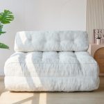 MAXYOYO Opvouwbare slaapbank, converteerbare slaapstoel met kussen, matras met rugsteun, draagbaar stoelbed, comfortabele lounge voor woonkamer, slaapkamer, beige, dubbel
