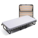 Beste opklapbed Cortassa - Opklapbed XL Comfort met matras van polyurethaan, hoogte 10 cm, structuur eenpersoonsbed met lattenbodem van hout 90 x 200, ruimtebesparend bed met wieltjes