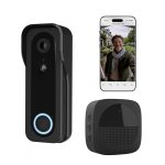 Trust Video Deurbel Camera 3MP 2K HD met Draadloze Gong, 2-Weg-Audio, Nachtzicht, Slimme Videodeurtelefoon Wi-Fi Inclusief Chime, Draadloos of Bedraad Gebruik, Waterdicht, Zwart