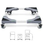 Beste stand koelkast W B D WEIBIDA wasmachinestandaard met 4 vergrendelbare wielen, draaglast 200KG wasmachinebasis, verstelbare breedte 40-62cm, hoogte 11cm Trolley voor wasmachine, droger, koelkast