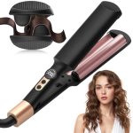 AISEELY 20 mm golvend ijzer voor haar, 2 vaten mini Beach Waves krultang, kleine golven, instelbare 5 temperaturen (120 °C - 200 °C), hittebescherming en reisbeveiliging, krullen voor alle haartypes