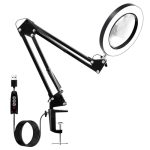 Vergrootglas met Licht en Standaard, 10x Vergroot, 3 Kleurmodi, 10 Helderheidsniveaus, voor Ambachtelijke Reparaties, Accessoires voor Diamantschilderen