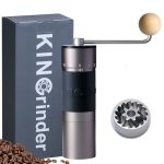 【Metaalgrijs】KINGrinder K6 handmatige koffiemolen met rechte handgreep voor French Press, filterkoffie en espresso, conische roestvrijstalen maalschijven met consistente assemblage, capaciteit 25–30 g
