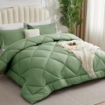 Beste synthetisch dekbed WAVVE Dekbed voor tweepersoonsbed, 4 seizoenen, 260 x 240 cm, dekbed voor herfst-en winter van synthetische microvezel, groen