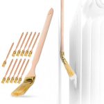 ToolSpace Radiatorkwastenset Gebogen 36 mm - 6 Stuks - Bokkenpoot Schilderborstel Lange Steel 34 cm - Natuurlijk Varkenshaar & Beukenhout - Voor Snel Schilderen Muren Kozijnen Plinten Buizen Meubels