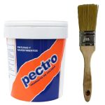 PECTRO Vochtwerende witte verf 750 ml – kit met kwast – matte ademende muurverf voor binnen en buiten – hoge dekking en snelle droging
