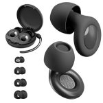 Beste oordopjes slapen Oordoppen om te slapen, 30dB ruisonderdrukking met opbergdoosje, ultrazachte, herbruikbare siliconen oordopjes voor concerten, reizen, slapen, XS/S/M/L, zwart