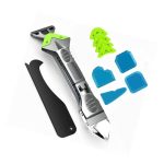 Alnicov 5 in 1 Siliconenkit Gereedschapsset, Kit Afwerkingsgereedschap, Kit Verwijderingsgereedschap met RVS Kop, Siliconen Voeg Schraper, Siliconen Gladstrijkgereedschap voor Badkamer/Keuken