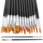 Beste kwasten Prasacco 30 stuks verfpenselen set, kleine penselen, platte en ronde puntige penselen, set, nylon haarborstels, acrylverf, penselen, voor kinderen, voor acryl, olie, aquarel, schilderen