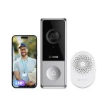 EZVIZ Video Doorbell 3K 5MP CP8, Draadloze Videodeurbel WiFi 6 met Camera, Deurbel met Camera op 9600mAh Uitneembare Accu, Kleurennachtzicht, 162° Groothoek, Persoonsdetectie, 2-Weg Audio, True WDR