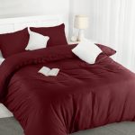 Utopia Bedding Dekbedovertrek Set - Zachte Microvezel Dekbedovertrek 200x200cm met Kussenslopen 50x75cm - Beddengoed Dekbedovertrek Set - Bordeaux