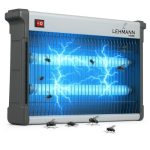 Beste vliegenlamp LEHMANN Elektrische Insecticidelamp, Muggenverdelger UV-lamp tegen insecten, steekmuggen, vliegen nachtvlinders, tot 200 m², Energiebesparend 26 W, Stille